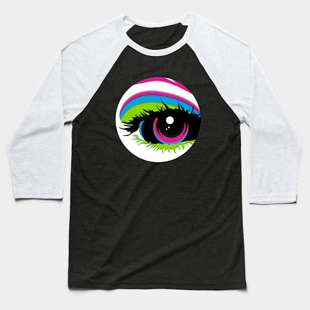 Abstract Eye Illustration Baseball T-Shirt by markmurphycreative